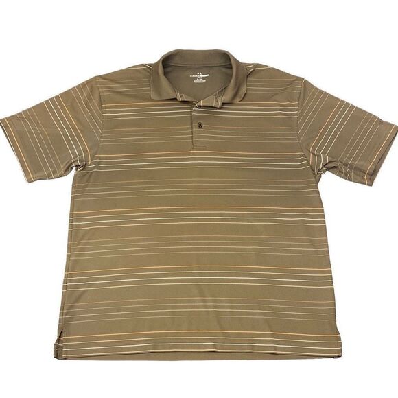 Grand Slam Golf Shirt Short Sleeve Polo Brown With Stripes Size XL - Picture 1 of 4